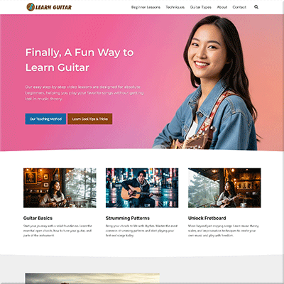 Done for You Learn Guitar Website Package