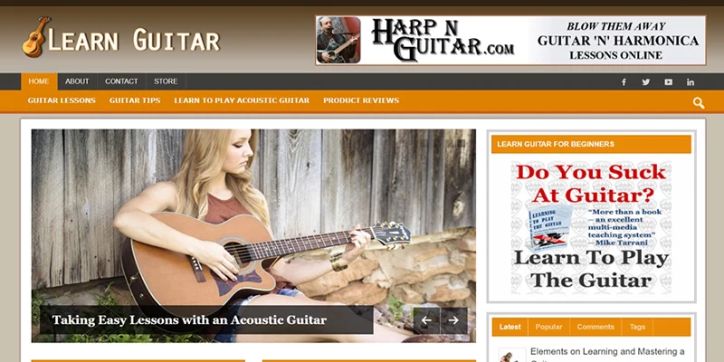 learn guitar website plr
