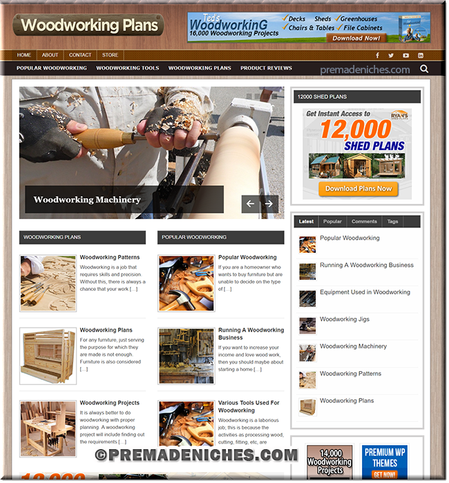 Woodworking PLR Blog Package