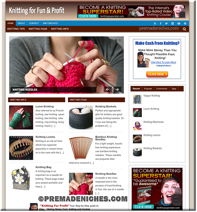 Knitting Niche PLR Turnkey Website